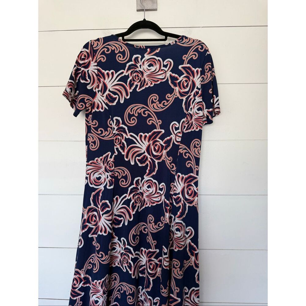 Maria Gabrielle Women’s Large Blue Paisley Stretchy Maxi Dress - Picture 5 of 7